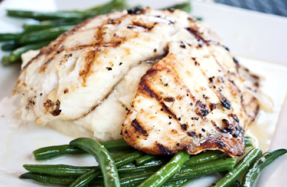 Baked Tilapia with String Beans and Mashed Potatoes