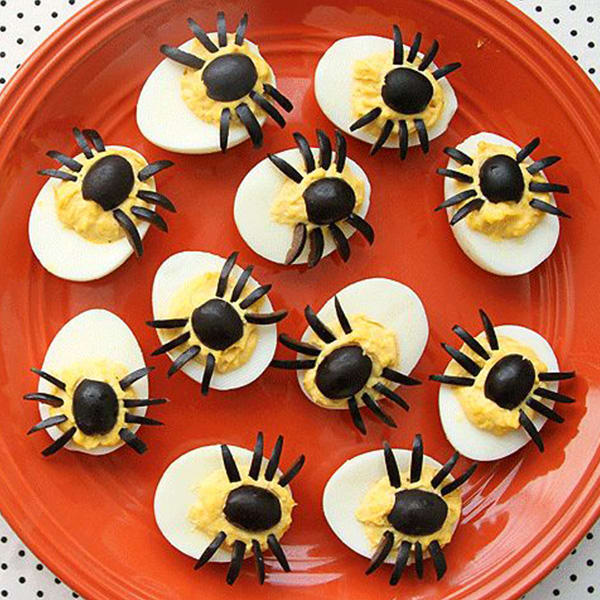 Spooky Spider Deviled Eggs